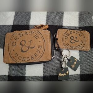 Mona B. Brown Wallet And ID Pouch Set